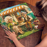 Puzzle élégant de chiens de fleurs 1000 pièces