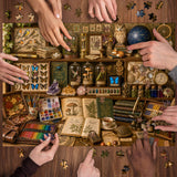 Puzzle vintage con armadio naturale, 1000 pezzi