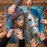 Puzzle élégant de chiens de fleurs 1000 pièces