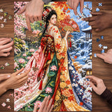 Puzzle élégant de chiens de fleurs 1000 pièces