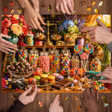 Elegante puzzle con cani con fiori, 1000 pezzi