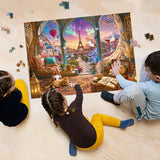 Elegante puzzle con cani con fiori, 1000 pezzi