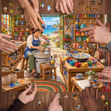 Elegante puzzle con cani con fiori, 1000 pezzi