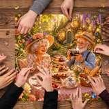 Elegante puzzle con cani con fiori, 1000 pezzi