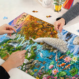 Stilvolles Blumenhunde-Puzzle 1000 Teile