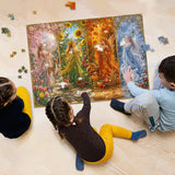 Elegante puzzle con cani con fiori, 1000 pezzi