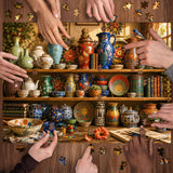 Elegante puzzle con cani con fiori, 1000 pezzi