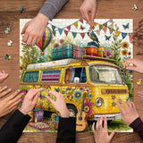 Elegante puzzle con cani con fiori, 1000 pezzi