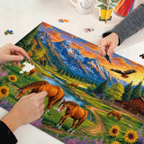 Stilvolles Blumenhunde-Puzzle 1000 Teile