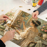Puzzle élégant de chiens de fleurs 1000 pièces