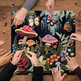 Mushroom Garden Embroidery Jigsaw Puzzle 1000 Pieces