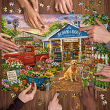 Stilvolles Blumenhunde-Puzzle 1000 Teile