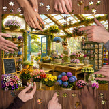 Elegante puzzle con cani con fiori, 1000 pezzi