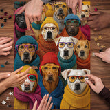 Elegante puzzle con cani con fiori, 1000 pezzi