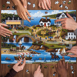 Elegante puzzle con cani con fiori, 1000 pezzi