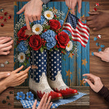 Puzzle élégant de chiens de fleurs 1000 pièces
