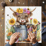 Floral Cow Jigsaw Puzzle 1000 Pieces