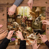 Puzzle élégant de chiens de fleurs 1000 pièces