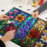 Elegante puzzle con cani con fiori, 1000 pezzi
