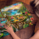 Stilvolles Blumenhunde-Puzzle 1000 Teile