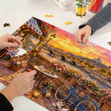 Stilvolles Blumenhunde-Puzzle 1000 Teile