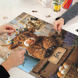 Elegante puzzle con cani con fiori, 1000 pezzi