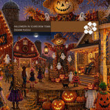Puzzle Halloween dans la ville des épouvantails 1000 pièces
