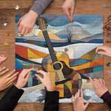 Geometric Guitar Jigsaw Puzzle 1000 Pieces