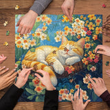 Blossoms and Cat Dreams Jigsaw Puzzle 1000 Pieces