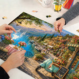 Elegante puzzle con cani con fiori, 1000 pezzi