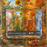 Elegante puzzle con cani con fiori, 1000 pezzi