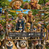 Stilvolles Blumenhunde-Puzzle 1000 Teile