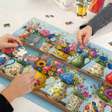 Elegante puzzle con cani con fiori, 1000 pezzi