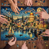 Elegante puzzle con cani con fiori, 1000 pezzi