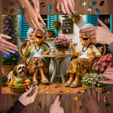 Rompecabezas de 1000 piezas con estilo de perros de flores