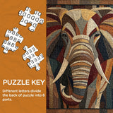 Elephant Mosaic Jigsaw Puzzle 1000 Pieces
