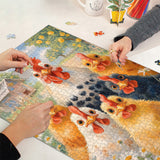 Elegante puzzle con cani con fiori, 1000 pezzi