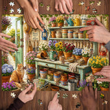 Puzzle élégant de chiens de fleurs 1000 pièces