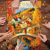 Fall Village Jigsaw Puzzle 1000 Pieces