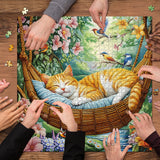 Garden Sleeping Kitten Jigsaw Puzzle 1000 Pieces