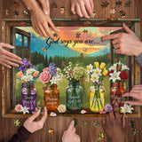 Elegante puzzle con cani con fiori, 1000 pezzi