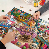 Elegante puzzle con cani con fiori, 1000 pezzi