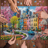 Puzzle élégant de chiens de fleurs 1000 pièces