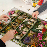 Stilvolles Blumenhunde-Puzzle 1000 Teile