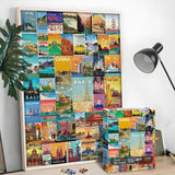 Vintage World Travel Poster Jigsaw Puzzle 1000 Pieces