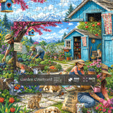 Elegante puzzle con cani con fiori, 1000 pezzi