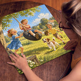 Stilvolles Blumenhunde-Puzzle 1000 Teile