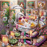 Elegante puzzle con cani con fiori, 1000 pezzi