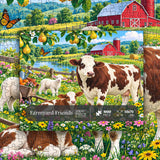 Stilvolles Blumenhunde-Puzzle 1000 Teile