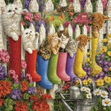Elegante puzzle con cani con fiori, 1000 pezzi